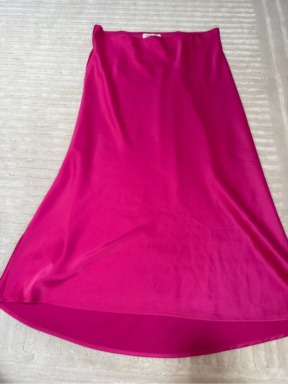 Rachel Zoe Hot Pink Satin Bias Cut Midi Skirt | Size 6 | Barbiecore